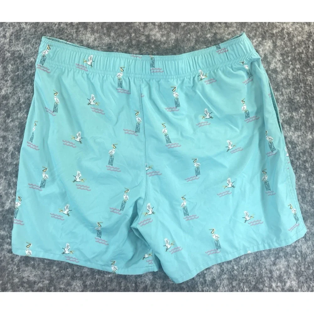 Hollister Men’s Swim Trunks Size XL Aqua Pelican Print Beach Board Shorts - Picture 5 of 7